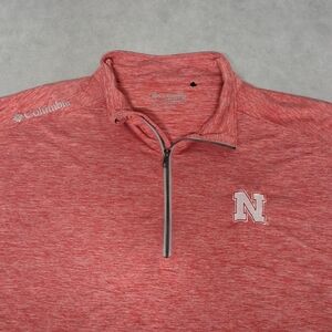 Columbia Golf Nebraska Cornhuskers 1/4 Zip Pullover Men's XL Red Embroidered